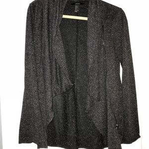 FOREVER 21 CHARCOAL ZIP UP CARDIGAN